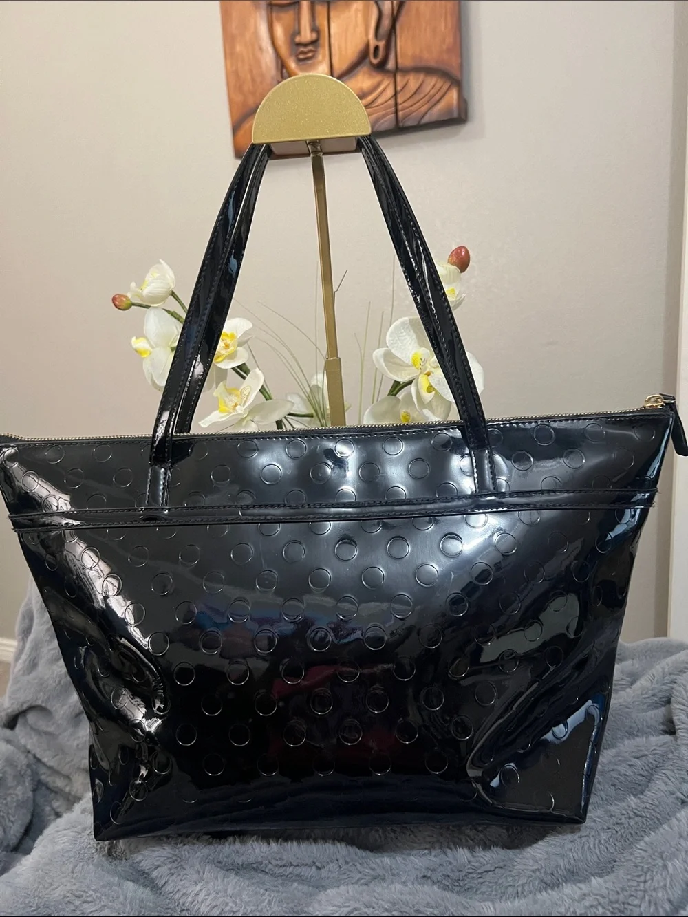 Kate Spade Black Patent Leather Shoulder Bag GUC retail $249